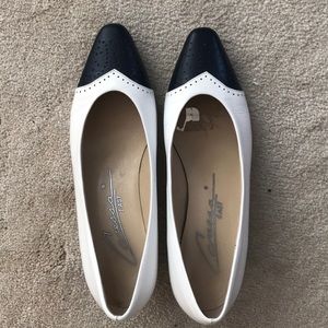 Vintage Navy & White Wingtip Heels